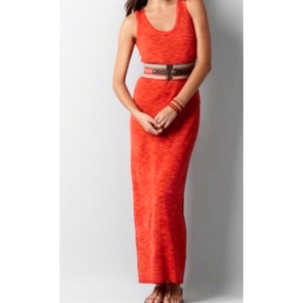 LOFT Marled Knit Fitted Maxi Tank Dress